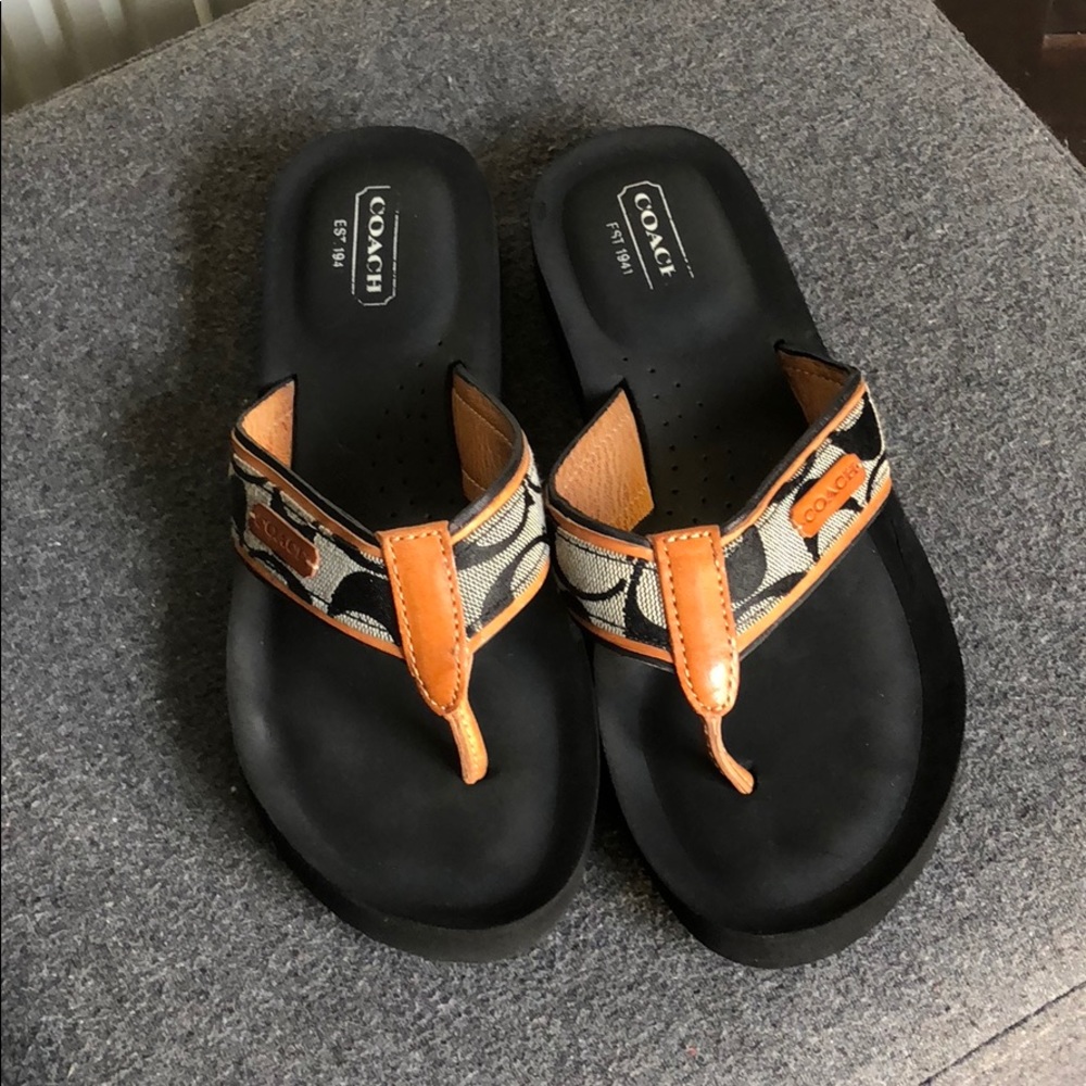 Authentic Coach Signature Flip Flops